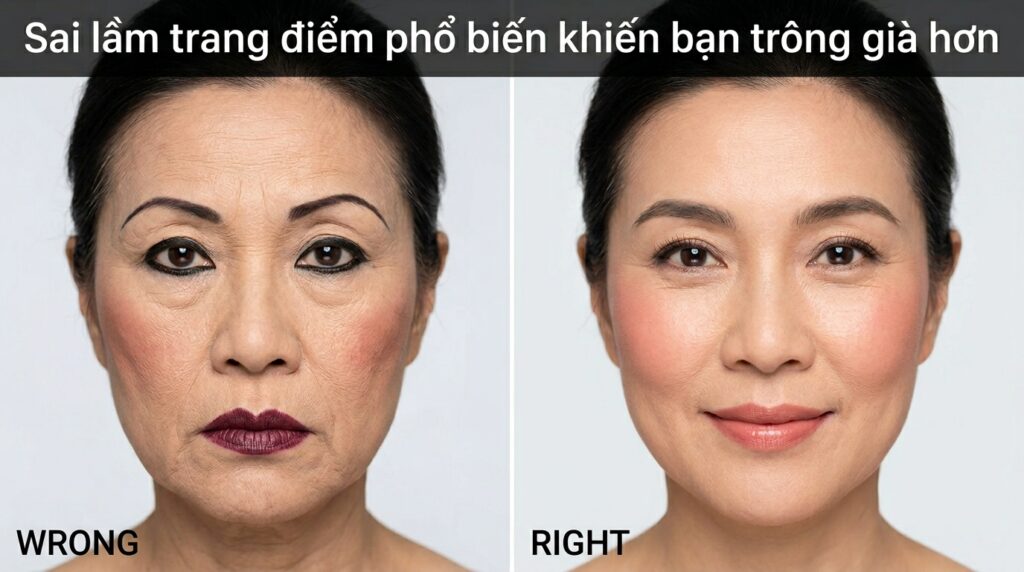 lỗi thường gặp khi đánh phấn khiến bạn già đi