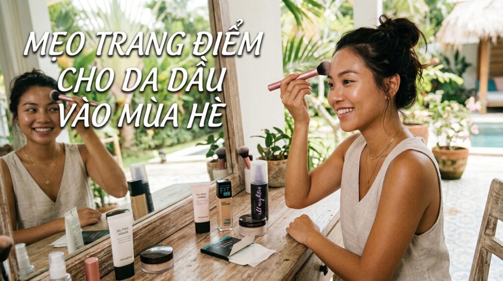 mẹo trang điểm cho da dầu mùa hè