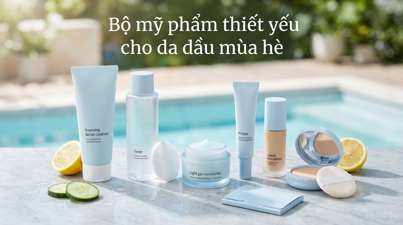 mẹo trang điểm cho da dầu mùa hè